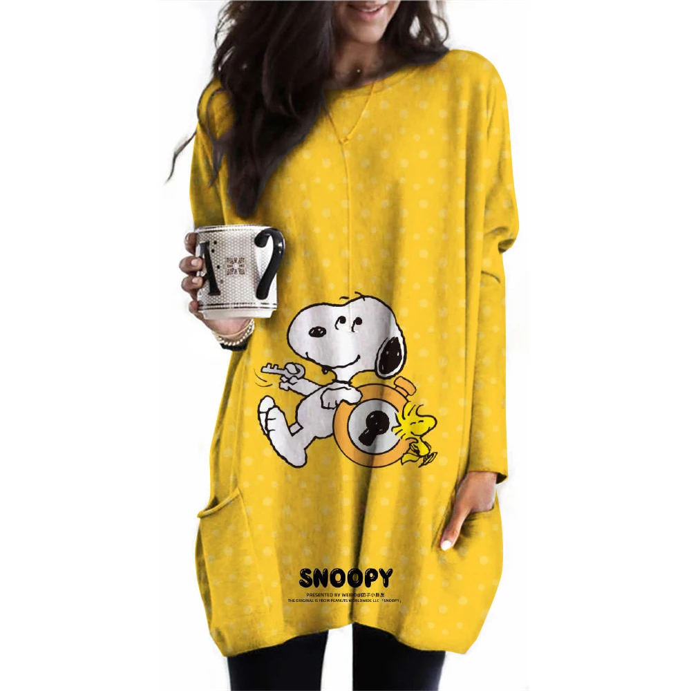 Snoopy Women\'s Long Sleeve T-shirt Autumn Casual Cute New Youth Women\'s Wear Y2k Kawaii 3D Printed High Quality