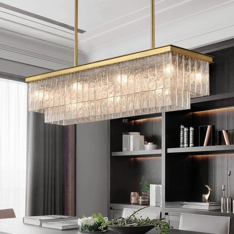 

Modern design American glass chandelier simple living room restaurant villa hotel restaurant