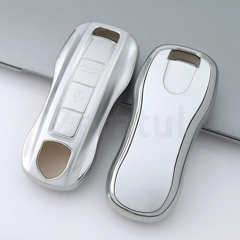 3 Button Auto Keyless Keychain Protective Accessories For Porsche Macan Boxster Panamera Cayenne 971 911 9YA Car Key Case Cover