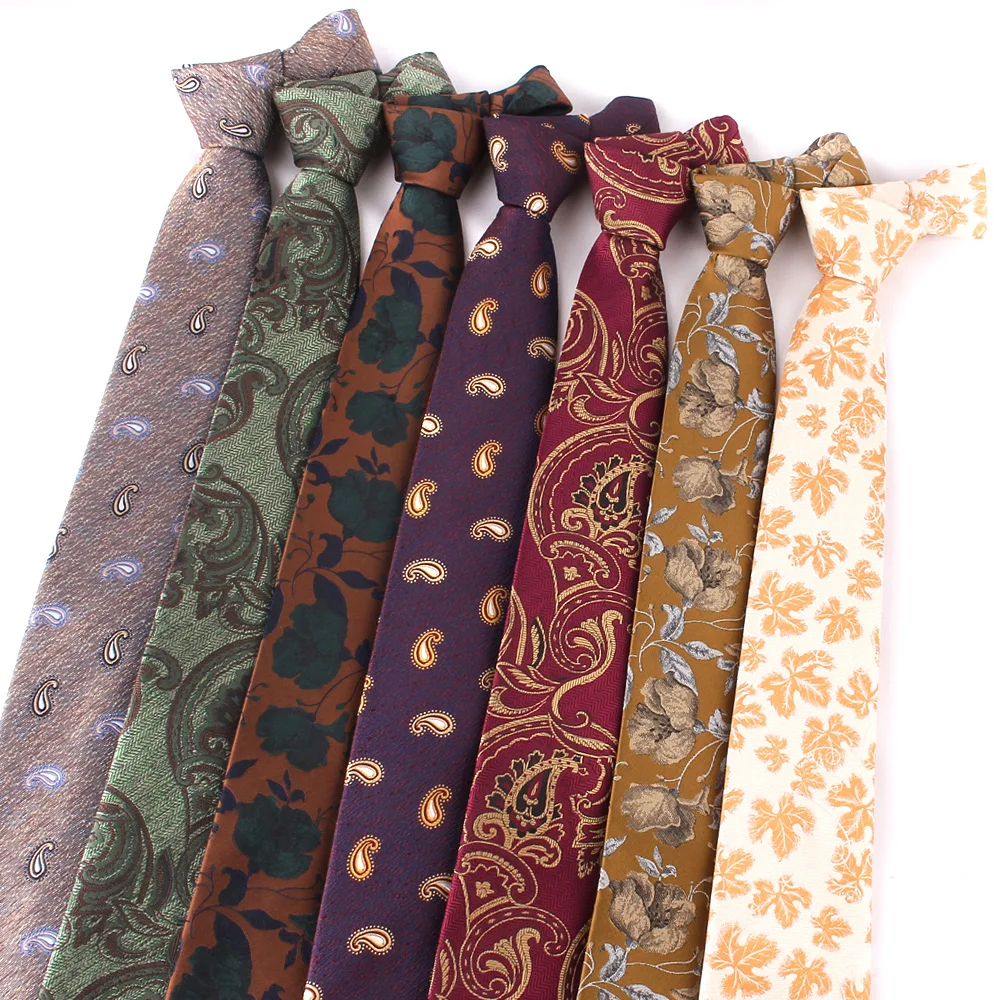 Classic Paisley Floral Pattern Tie Neckties For Wedding Groom Ideal for Business Casual Parties Groomsmen