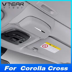 Car Glasses Case Cover Interior Styling Parts Decoration Accessories Sunglasses Storage Box For Toyota Corolla Cross 2021-2024