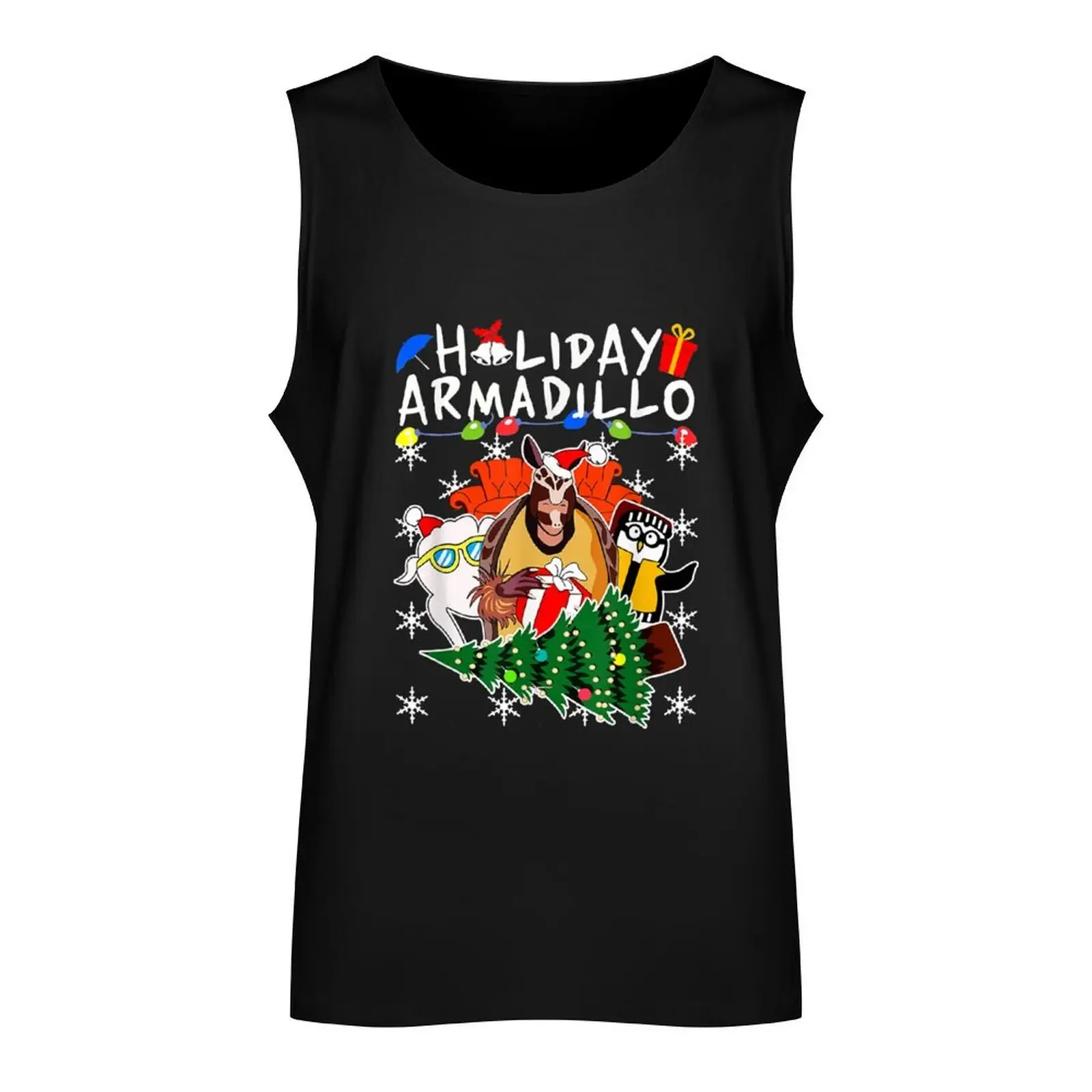 Holiday Armadillo Animal Lover Xmas Tank Top gym clothes man fitness basketball clothing bodybuilding summer Men's tops