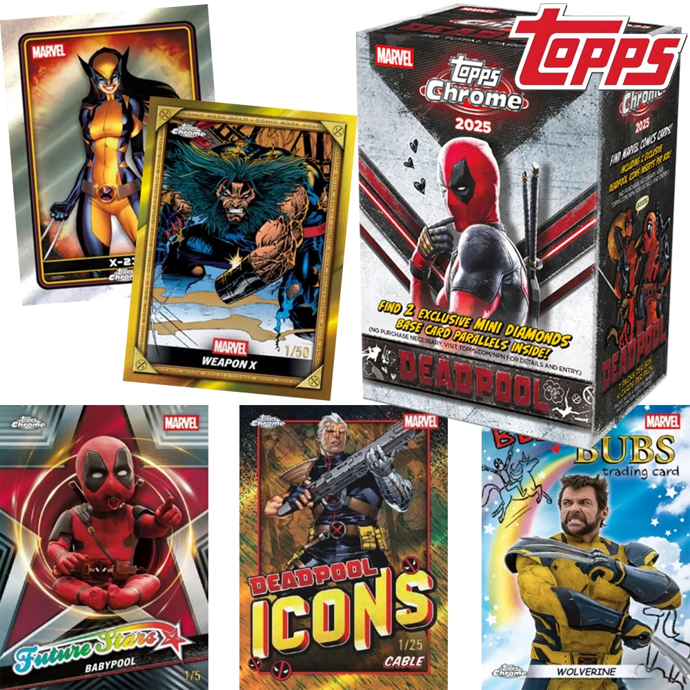 

Original 2025 Topps Chrome Value Hobby Collection Cards Deadpool Trendy Classic Exquisite High-quality Peripheral Cards Fan Gift