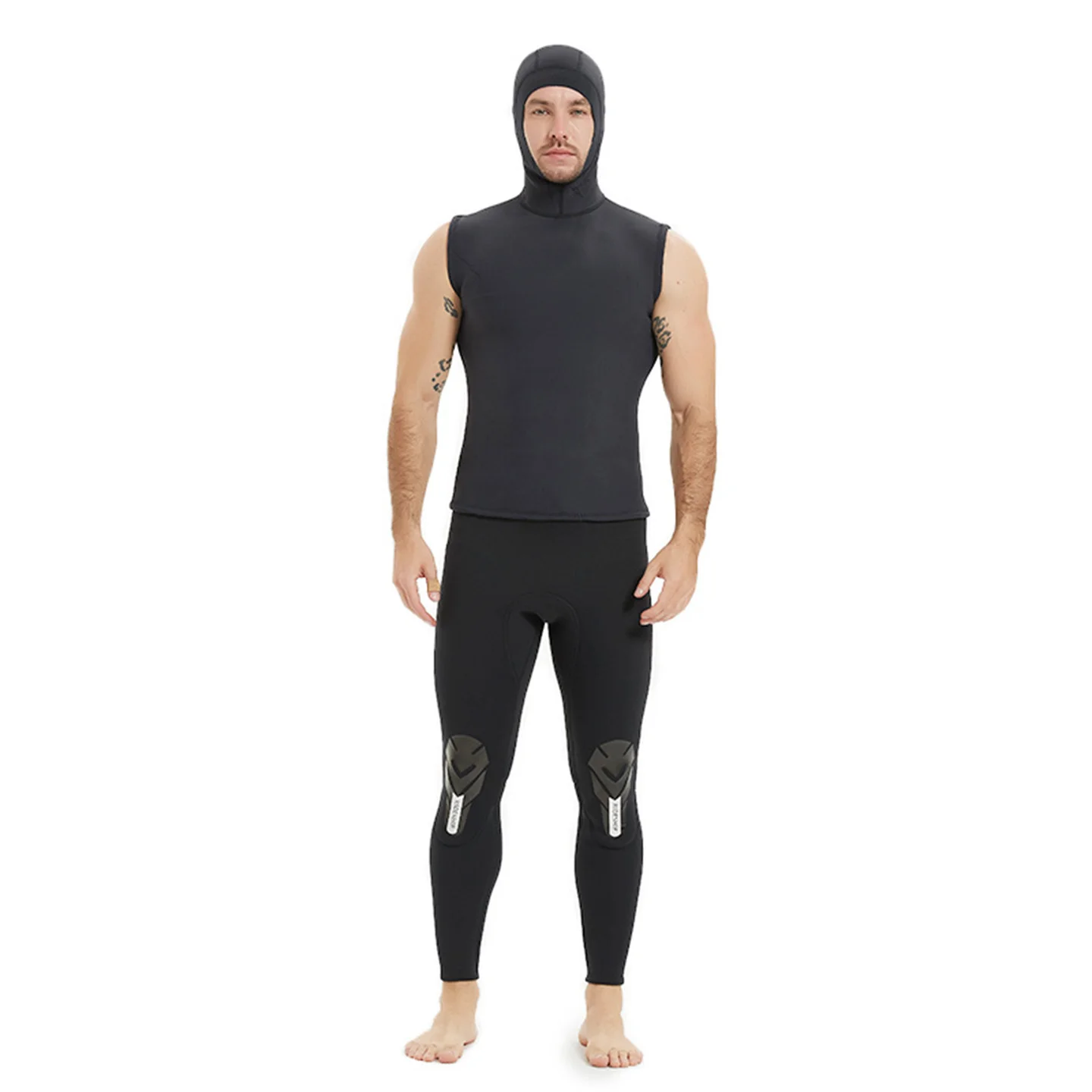 3mm Hooded Warm Diving Vest Sleeveless Surfing Wetsuit With Hood Two-Piece Diving Suit Motorboat Vest