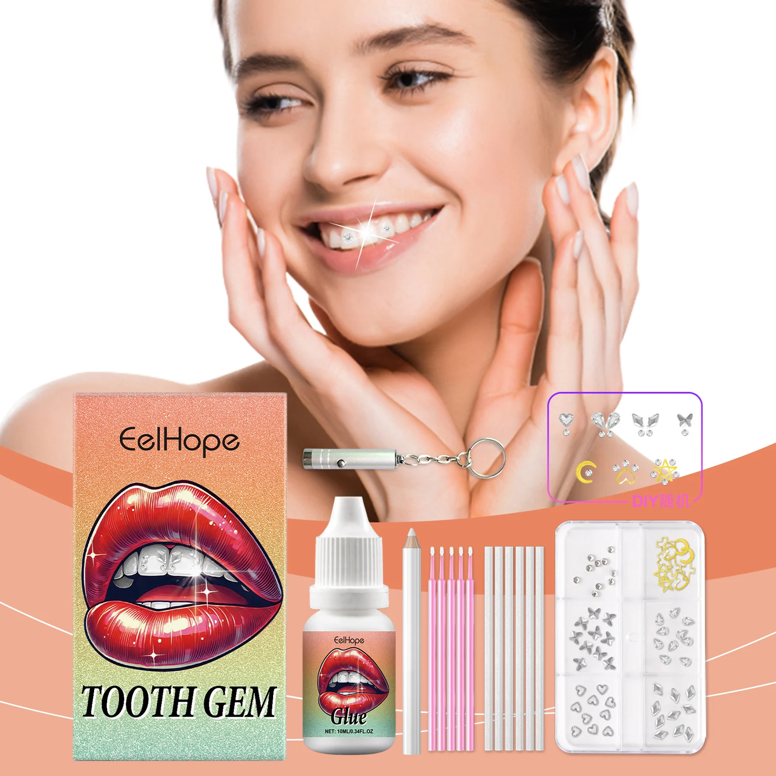 Eelhope DIY Tooth Gem Set - Personalised Sparkling Smile Decoration