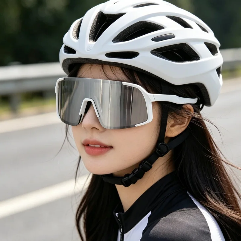 Unisex Large Frame Sports Sunglasses UV Protection Outdoor Cycling Running Glasses Trendy European American Style Eyewear