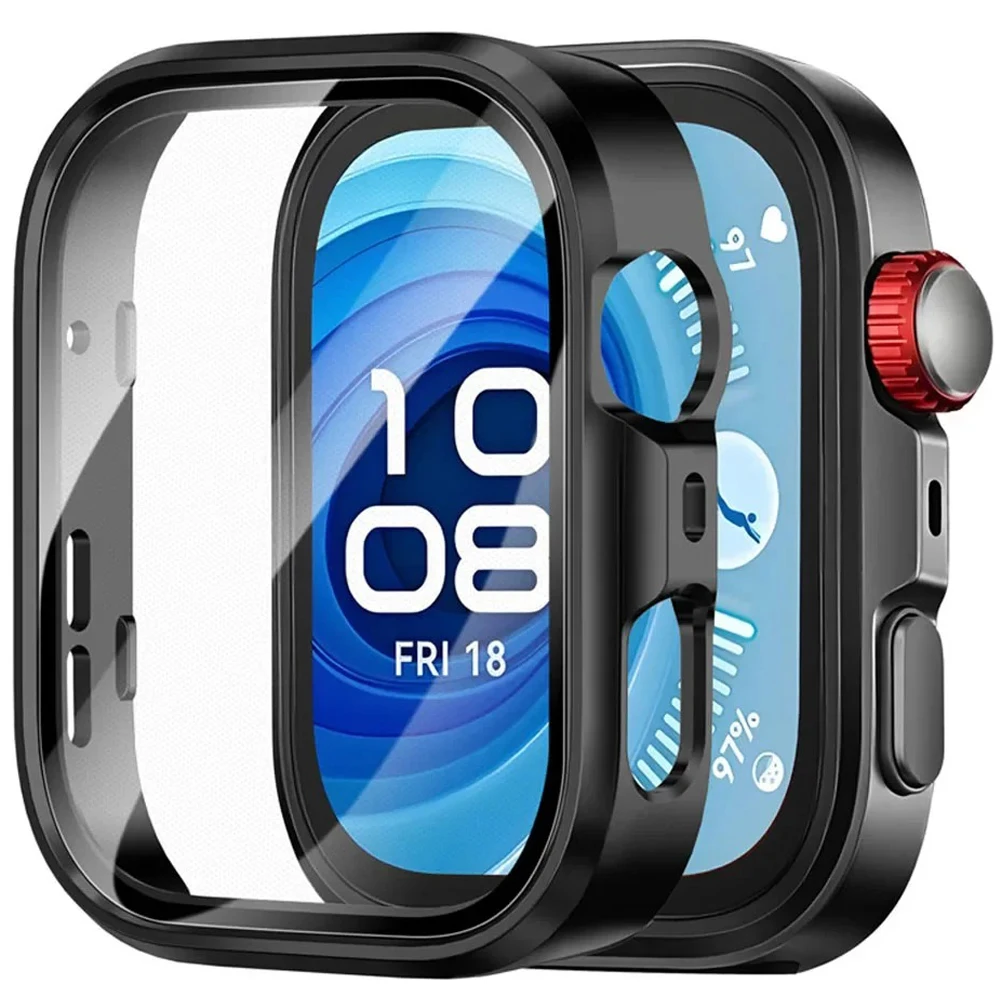 

Tempered Glass+Case for Huawei Watch Fit 3/4/4 Pro Screen Protector Frame Bumper Cover for Huawei Watch Fit series 3 4 4Pro Case