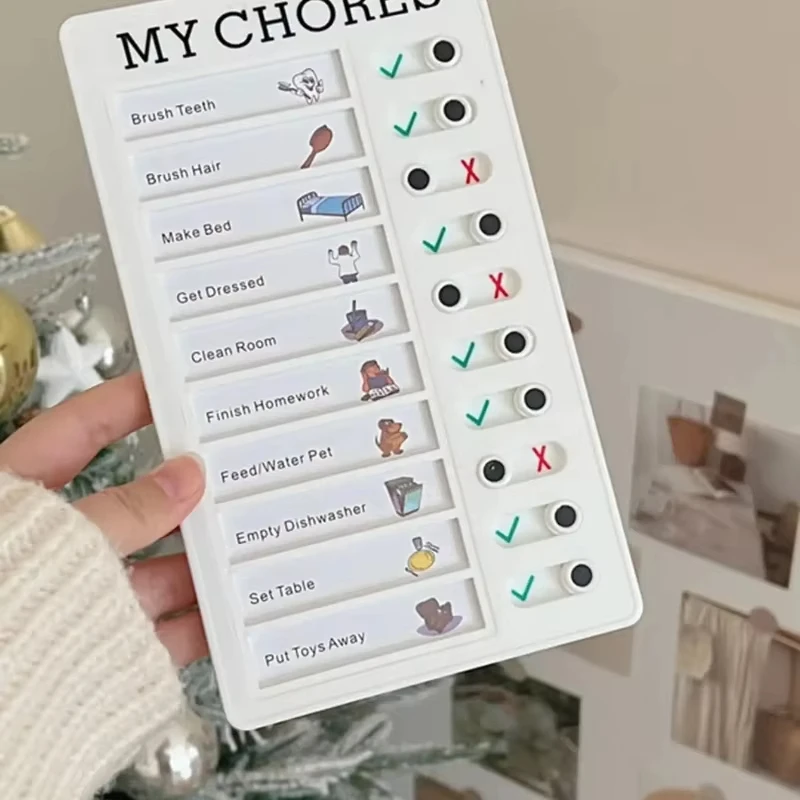 Kids Chores Checklist Memo Board Detachable Plastic My Chores Chart Self-Discipline Checklist Board Daily To Do List Checklist
