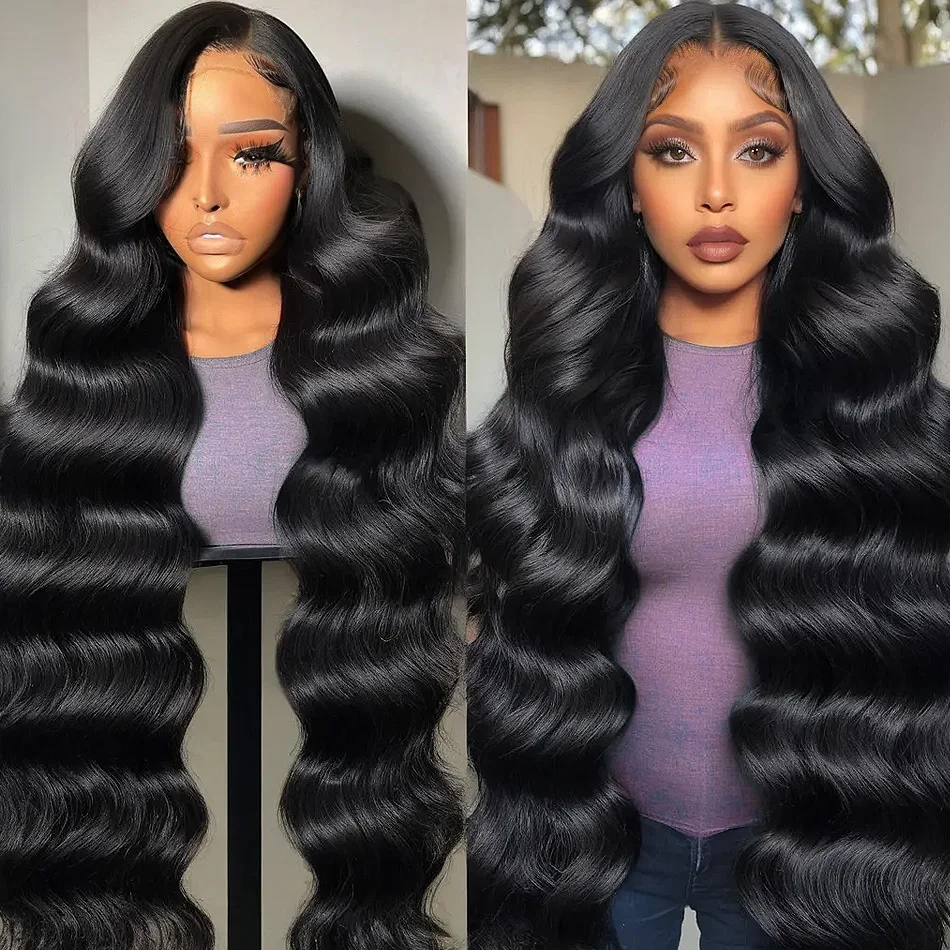 250 Density 30 40 Inches Body Wave 13x4 13x6 HD Transparent Lace Front Human Hair Wigs Brazilian Frontal Wigs For Women