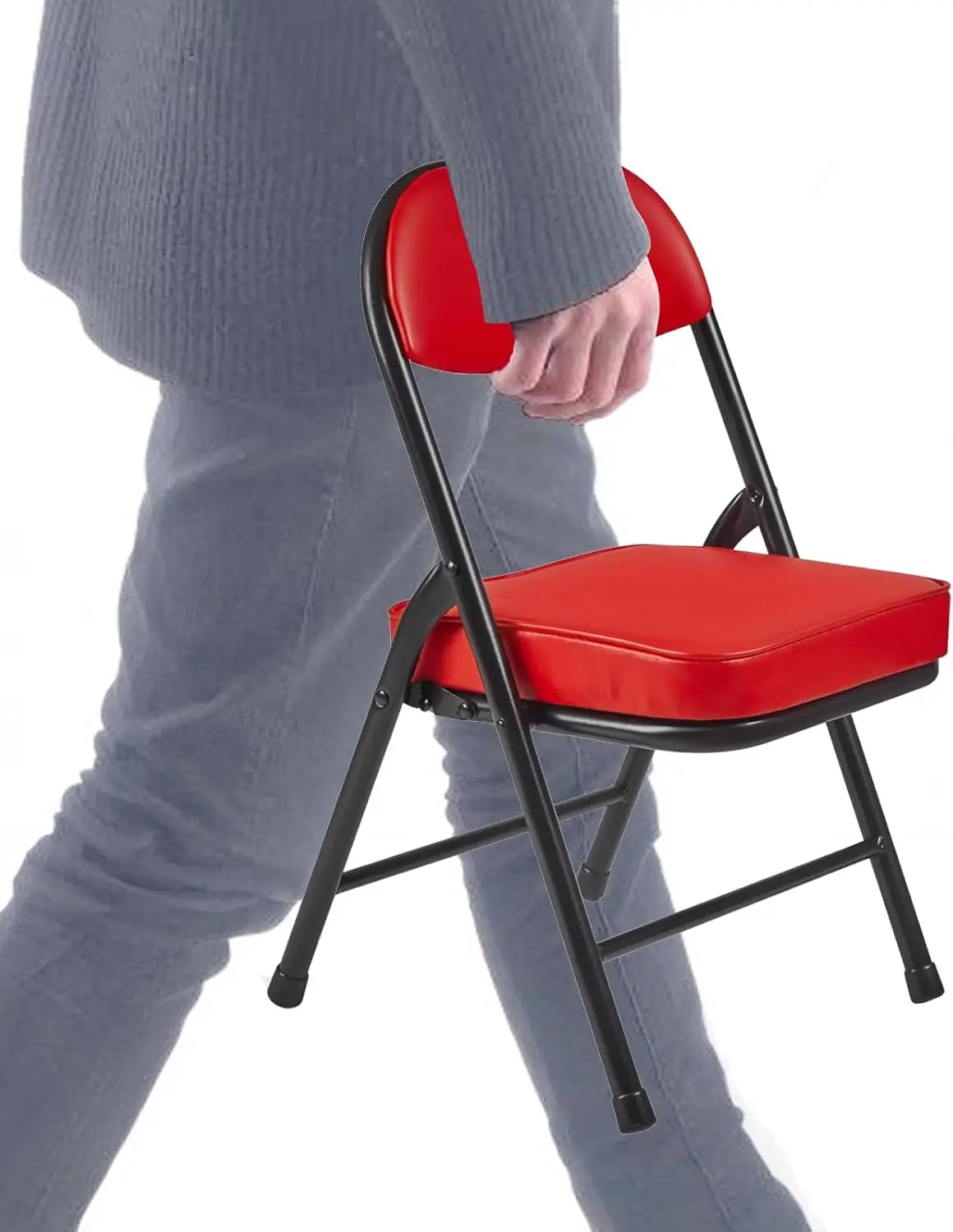 

Мини-мягкий складной стул, портативный легкий стул для газона для кемпинга, рыбалки, пеших прогулок, пикника - красный