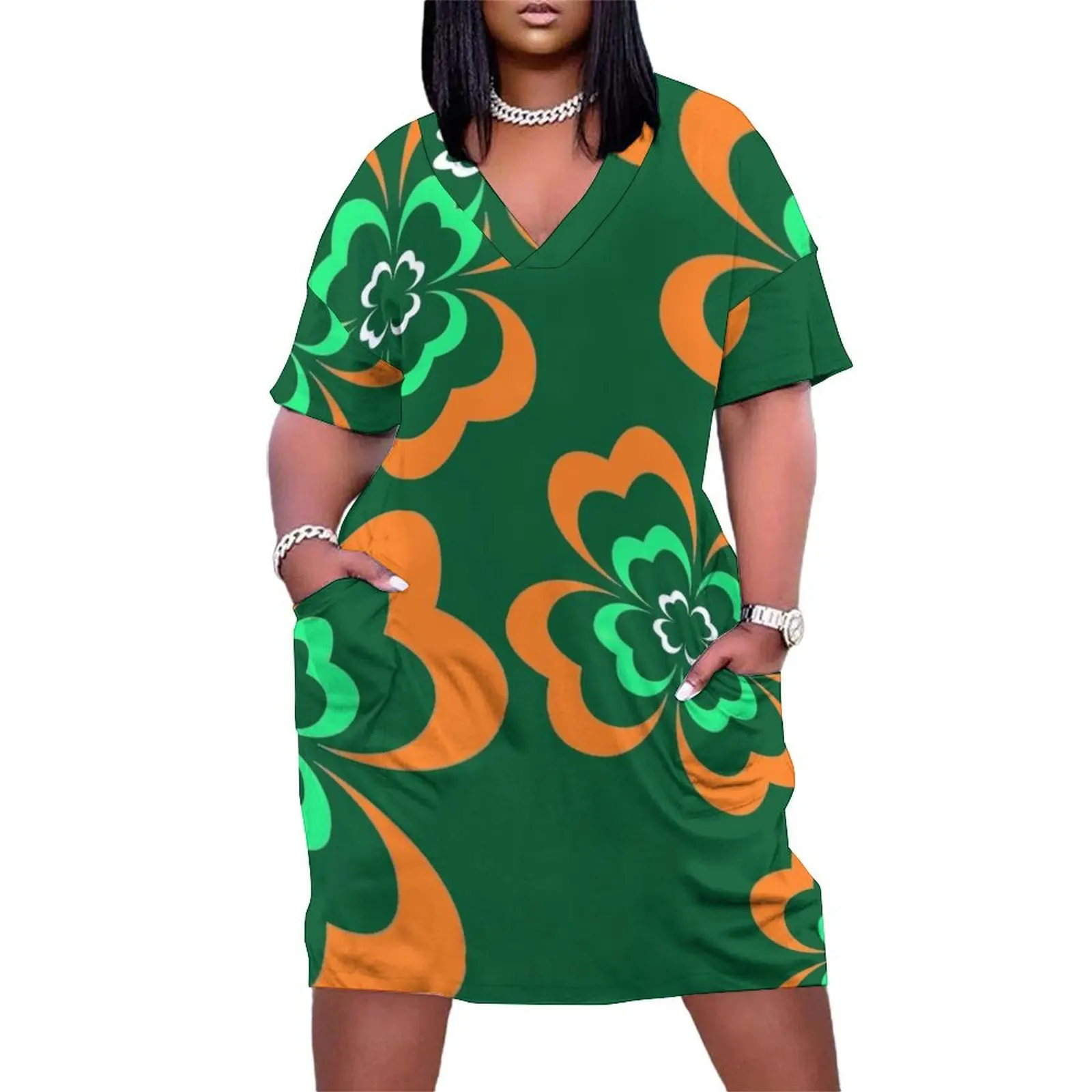 

irish shamrock Loose Pocket Dress loose summer dress wedding dresses for woman dresses women summer 2024