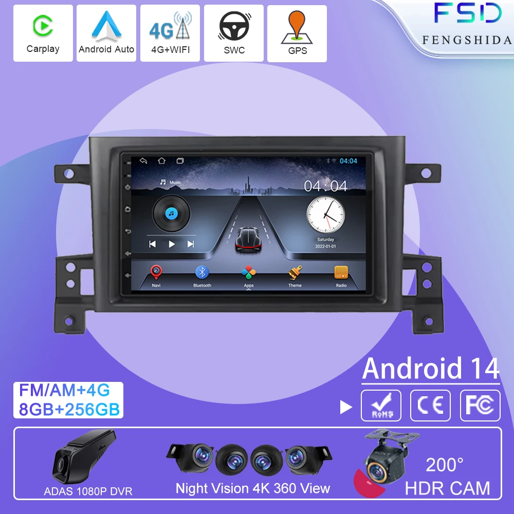 

Android Auto For Suzuki Grand Vitara 3 2005-2010 2011-2015 Car Radio Video Multimedia Player Stereo 4G WIFI BT GPS Navigation
