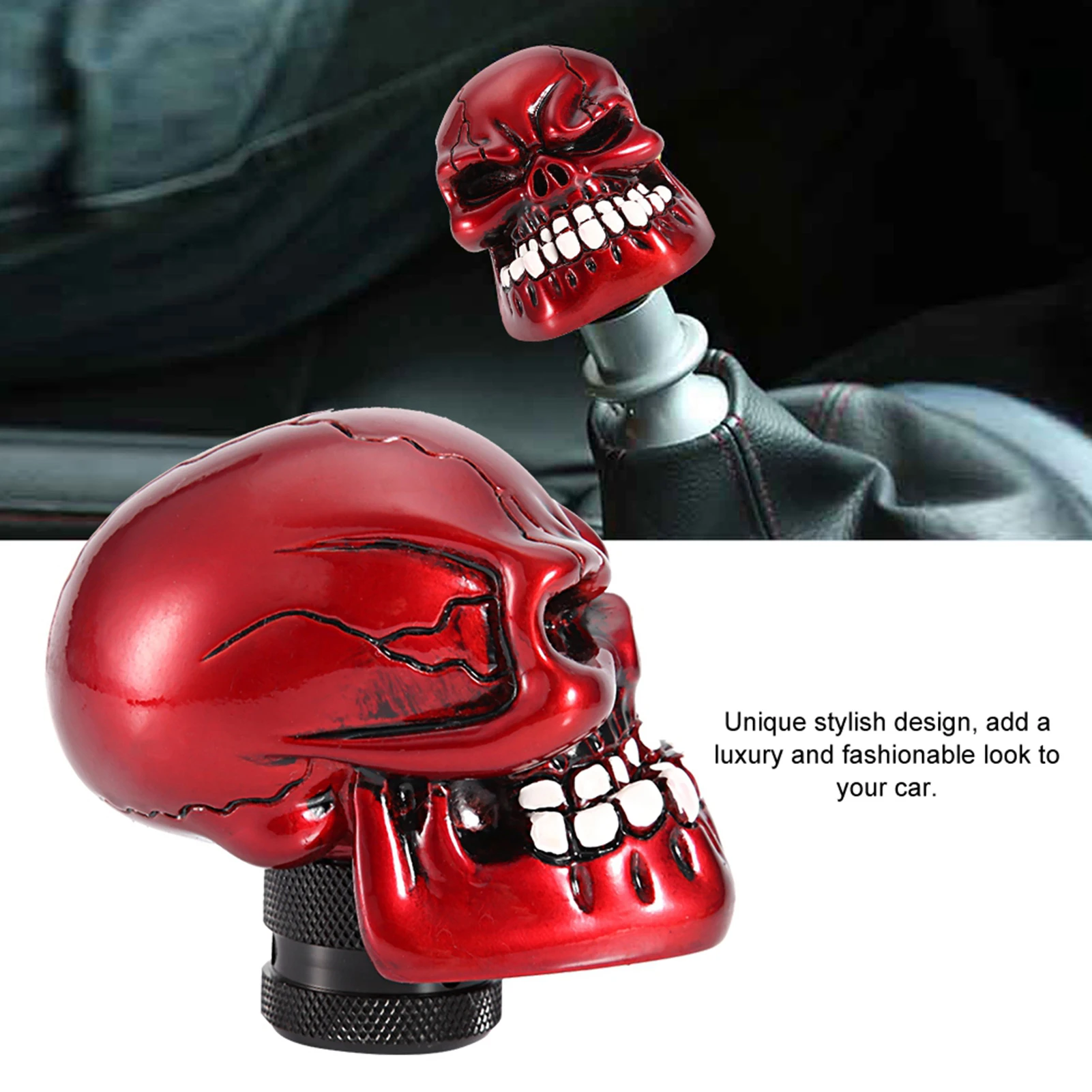 Skeleton Skull Head Car Modified Gear Shift Knob Stick Lever Shifter Universal