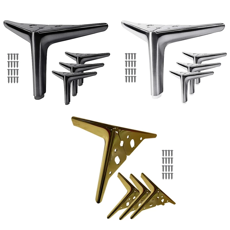 

SEWS-Cabinet Metal Feet Modern Furniture Feet For Cabinet Sofa Table Chair Bed Dresser Wardrobe Riser Replacement