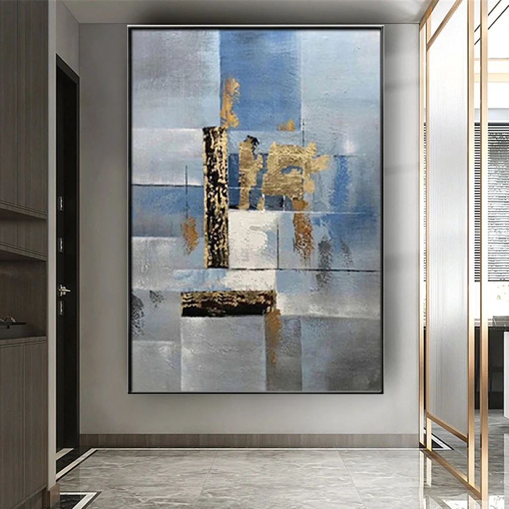 

Abstract Painting On Canvas Blue Large Wall Art Pictures For Living Room 100% Hand-Painted Oil Paintings Decor Home Salon Life