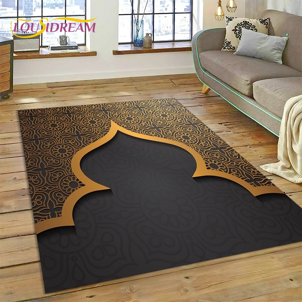 

Muslim Islam Prayer Kneeling Poly Mats Mandala Rug Carpet for Living Room Bedroom Home Decor,Non-slip Decoration for Sofa Gift