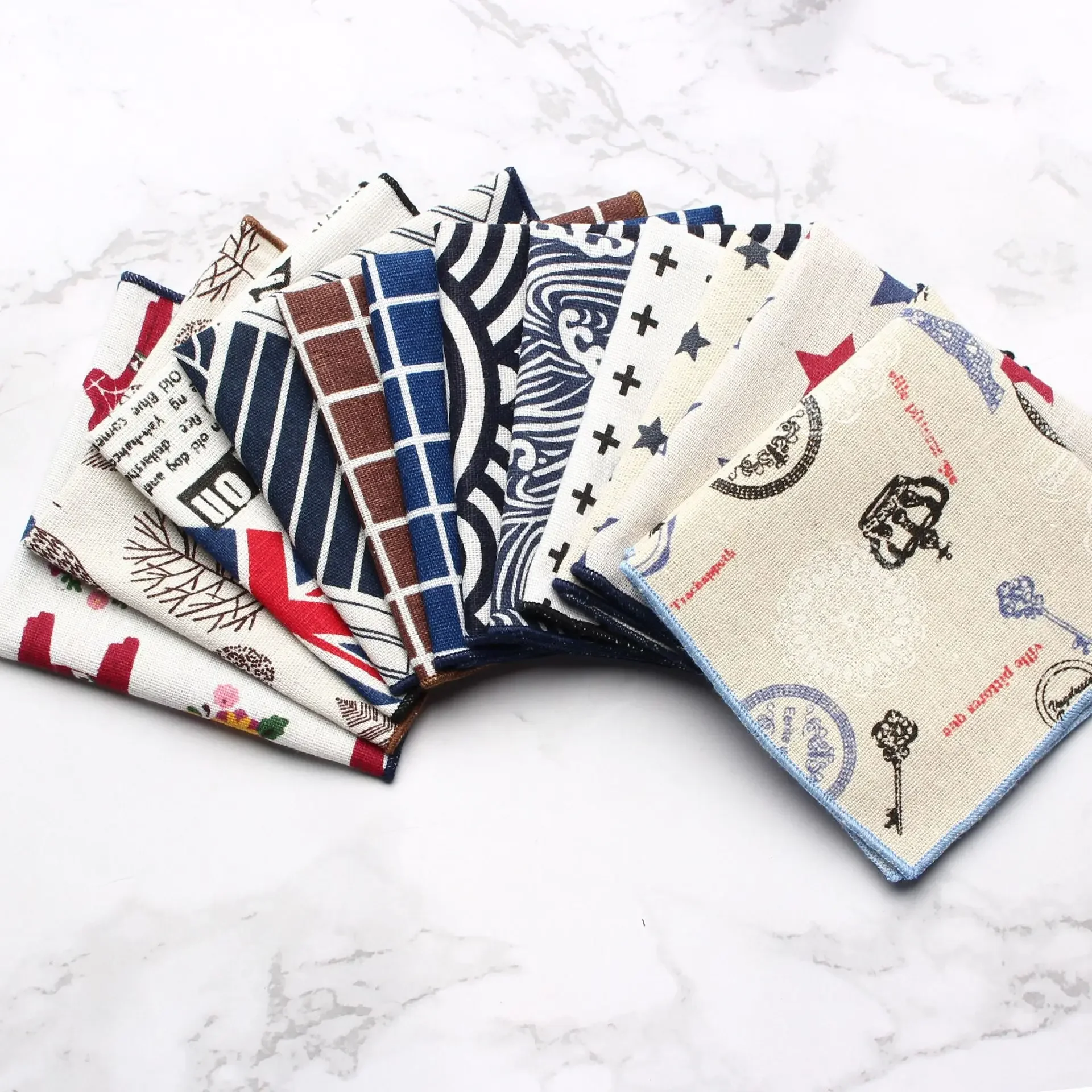 الملونة الأزهار منديل القطن Hankie 24 سنتيمتر النساء والرجال عادية حفلة جيب مربع هدية سهرة ربطة القوس فيونكة الإكسسوار