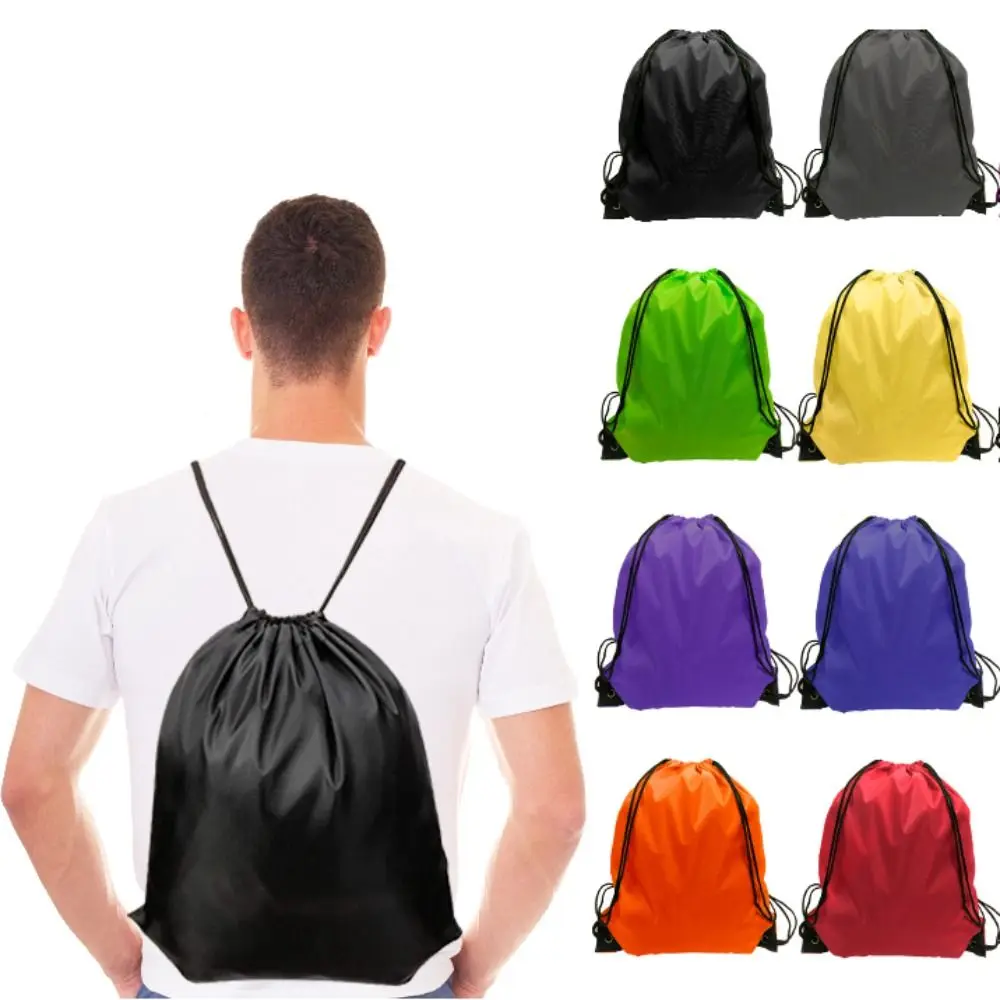 

Practical Polyester Drawstring Bags Foldable Portable Riding Backpack Multicolour Waterproof Sports Bag For Travel Swimming Gym