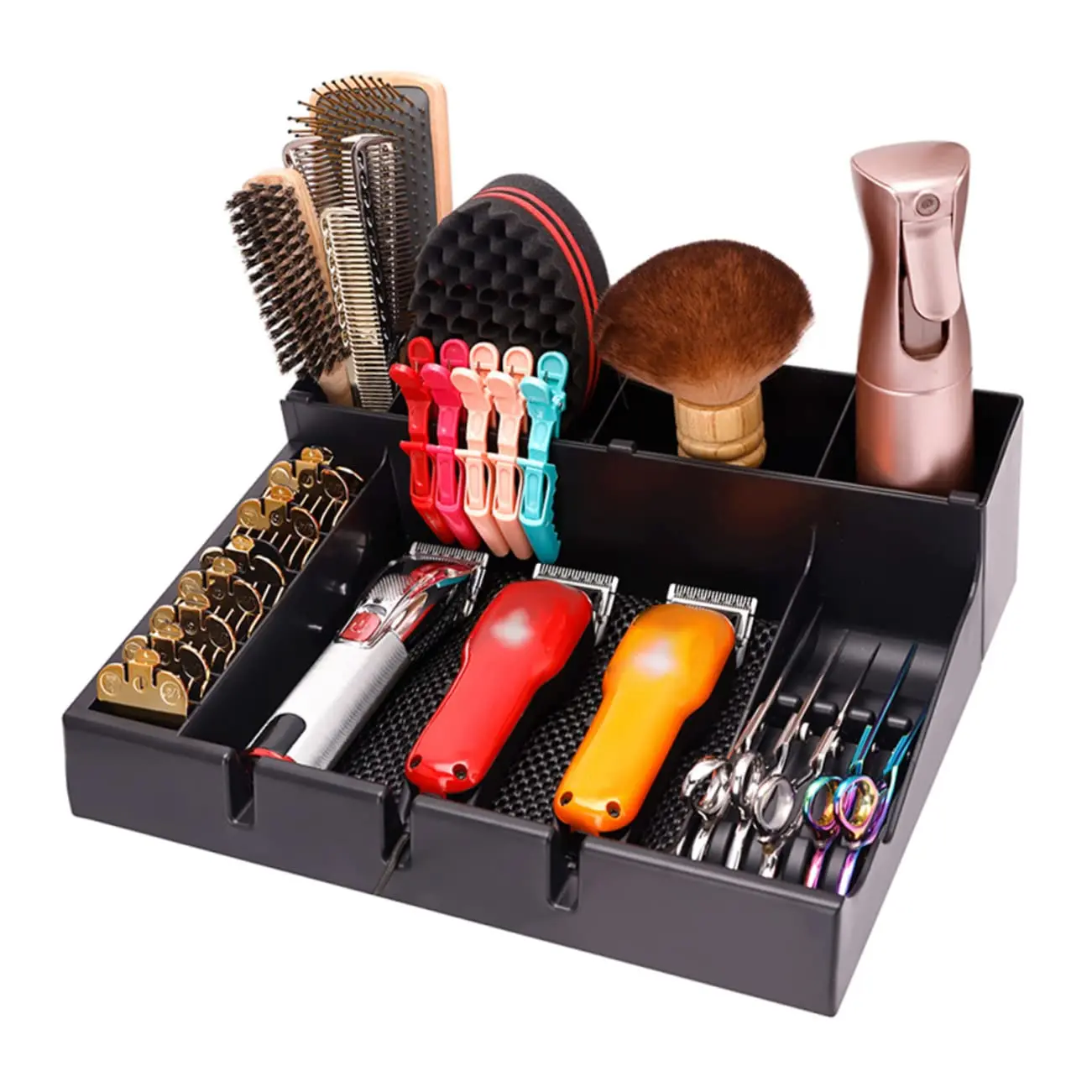 Salon Barber Hair Styling Scissors Storage Box for Beauty Hairdressing Tools Electric Hair Clipper Comb Tray Case Holder Desktop