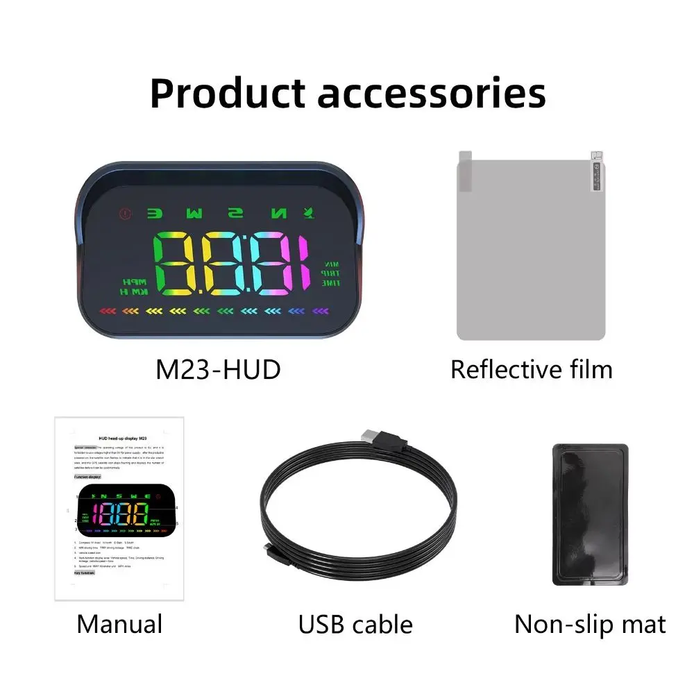 Widely Used HUD Car Head Up Display Portable Plastic Digital Speedometer Durable Universal Windshield Projector Car Accessories