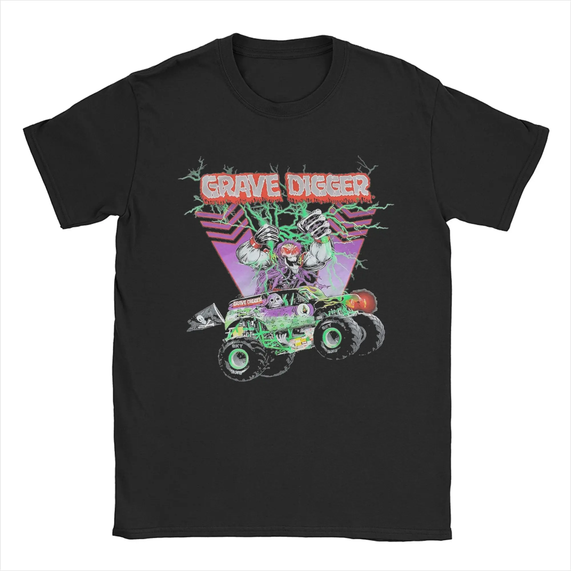 Funny Monster Truck Grave Digger Vintage Hypebeast T-Shirts Men Round Neck Cotton T Shirts  Short Sleeve Tee Shirt Gift Clothes