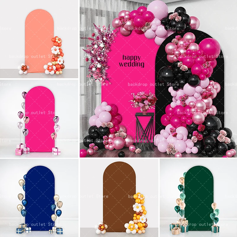 Mehofond غطاء خلفية على شكل قوس بلون سادة لحفلات الزفاف وأعياد الميلاد وحفلات استقبال المولود الجديد وخلفية الخطوبة والديكور الأبيض على الوجهين