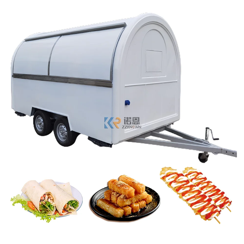 Rimorchio per alimenti di strada per la vendita di furgone per caffè carrello per Catering hamburger patatine fritte gelato carrelli per barbecue camion Mobile per alimenti