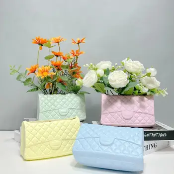 北歐奢華手袋花瓶花盒陶瓷袋形花盆花卉容器婚禮情人節牆面裝飾 8 best sales 手提包花瓶 - №1