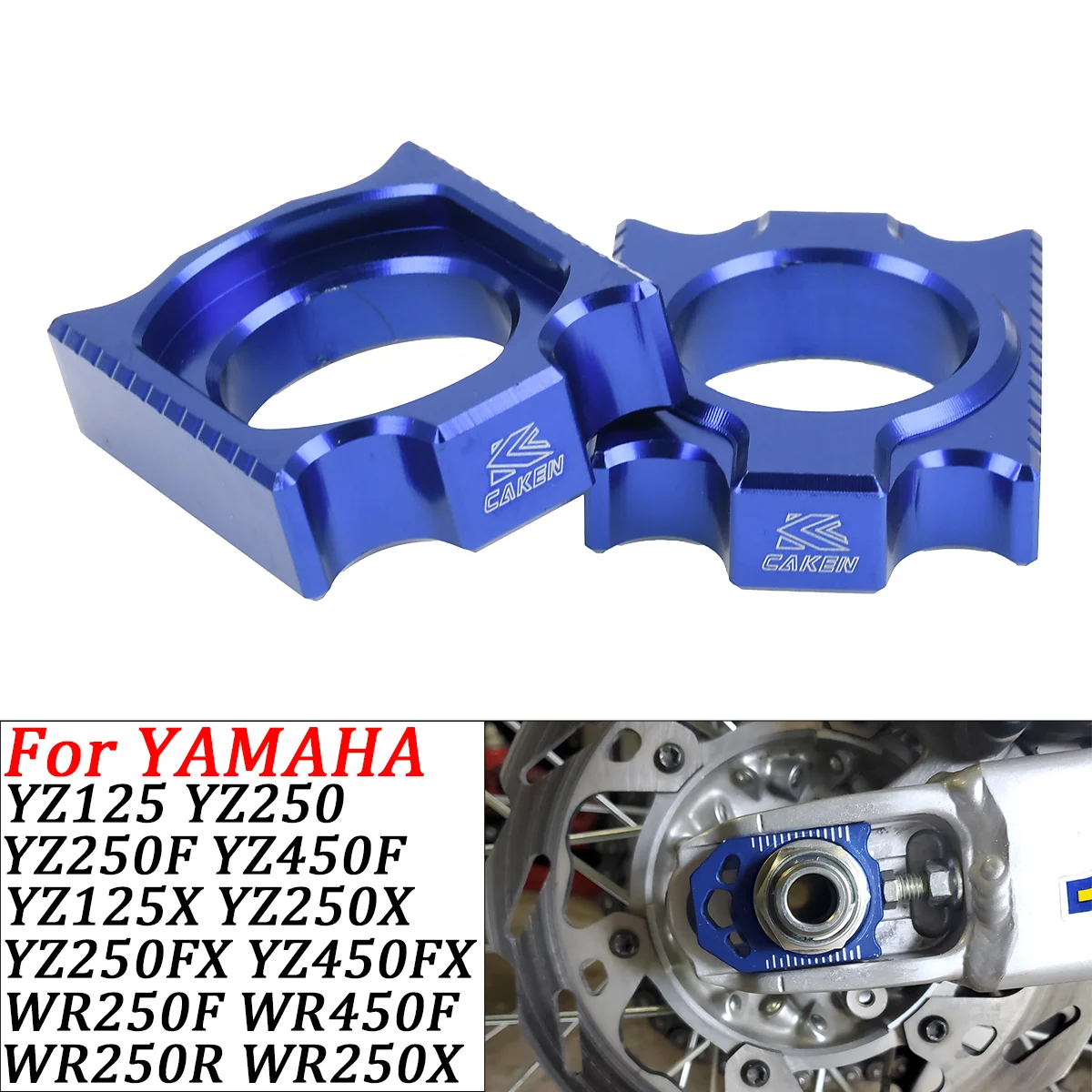 

Motorcycle CNC Rear Chain Adjuster Axle Blocks For YAMAHA YZ125 250 250F 450F WR250F 2022-2022 YZ125X 250X 450FX 250FX 2015-2022