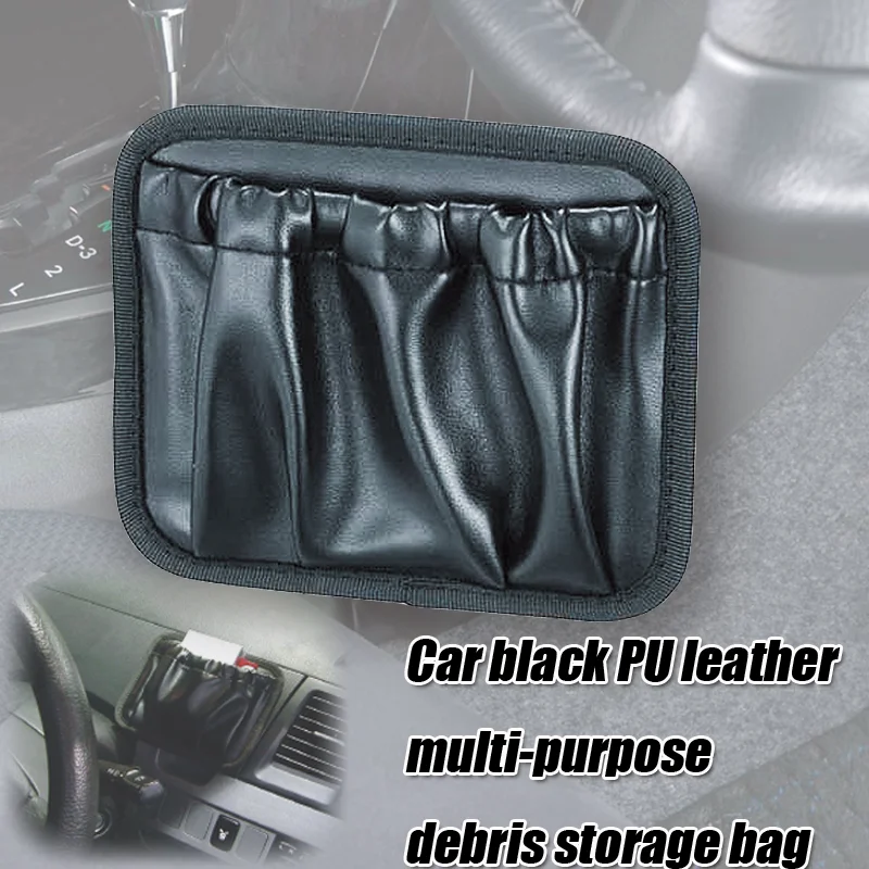 Car Storage Bag PU Leather Auto Accessories Dashboard Organiser Net Phone Mounts and Holder Stick Door Seat Side Pockets Styling