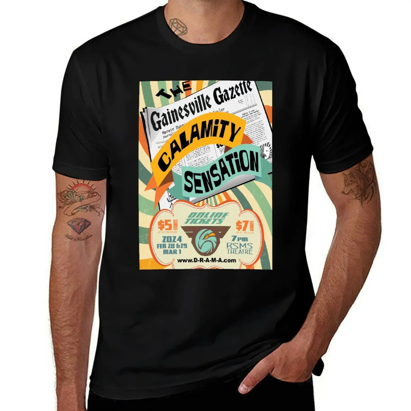The Gainesville Gazette Calamity Sensation T-Shirt Athletic Fit Sports Short Sleeve Top