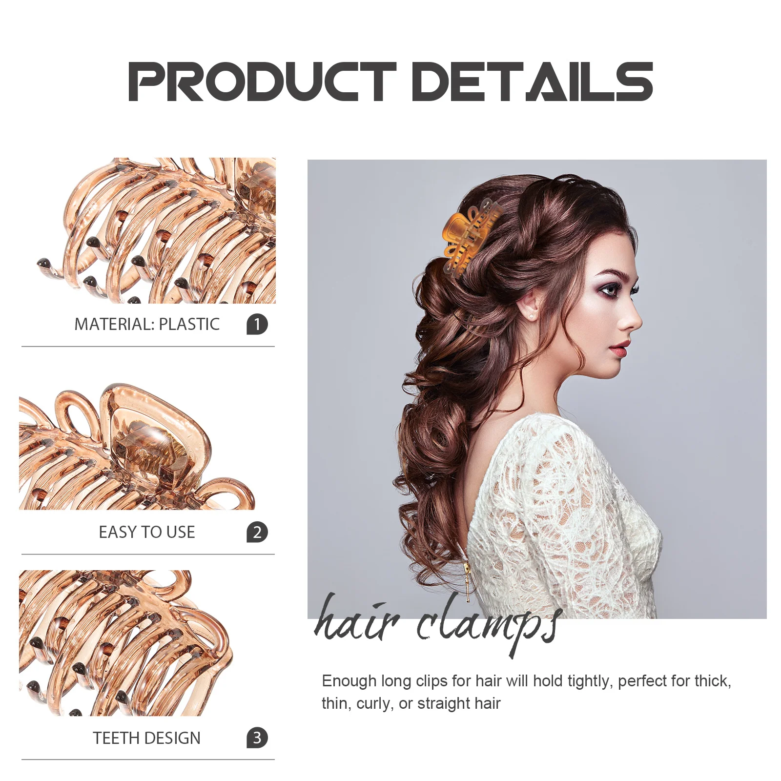 

4pcs Leopard Print Clips Large Plastic Claws For Thick Thin Curly Hair Stylish Hair Accessories Women Fashion Clamp Barrette