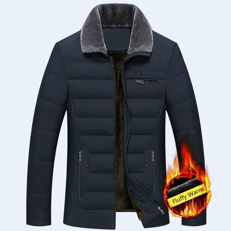 Männer Dicke Faux Pelz Kragen Fleece Jacke Parka Männlichen Langarm Herren Grün Winter Parkas Plus Größe Warme Flauschigen Jungen mantel Solide