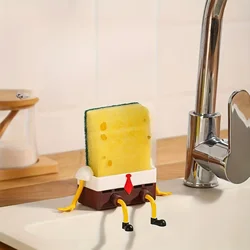 1pc Cartoon Sponge Drain Rack - Plastic Hanging Shower Storage Organizer  For Bathroom, Kitchen, And Coffee Bar Accessories