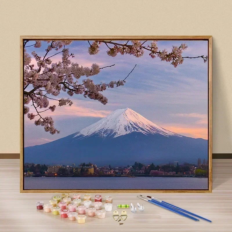 

23123-Тюльпан «сделай сам», цифровая акриловая цветочная живопись, взрыв, ручная роспись, пейзажная живопись