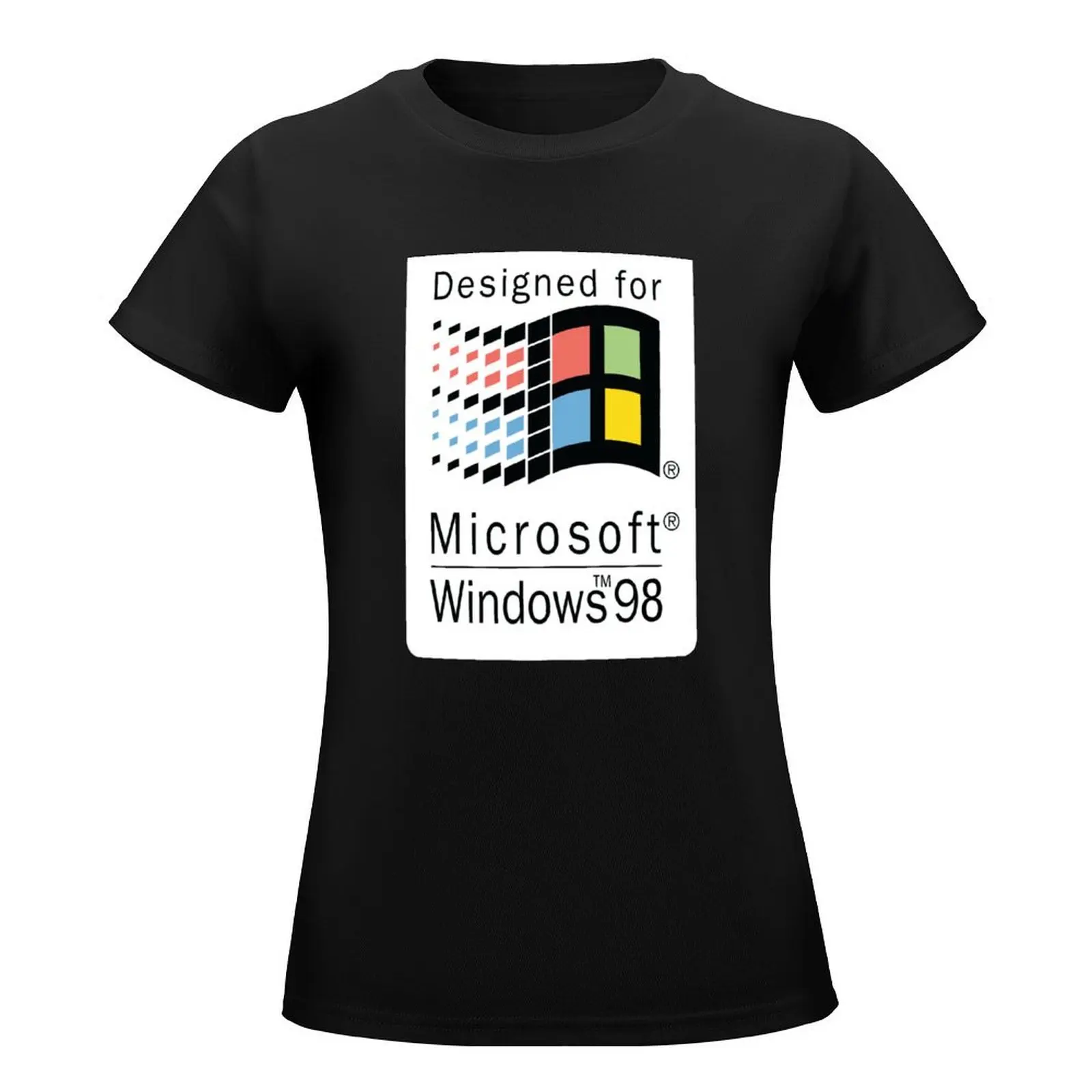 Designed for Microsoft Windows 98 T-Shirt quick-drying Female clothing Summer Women's clothing