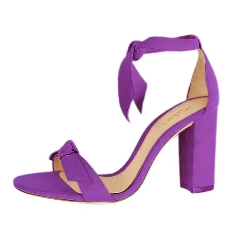 

Women Sandals 2025 Summer Fashion Bow Open Toe Sexy Ankle Strap 10cm Thick High Heels Ladies Pumps Party Dress Wedding Shoes
