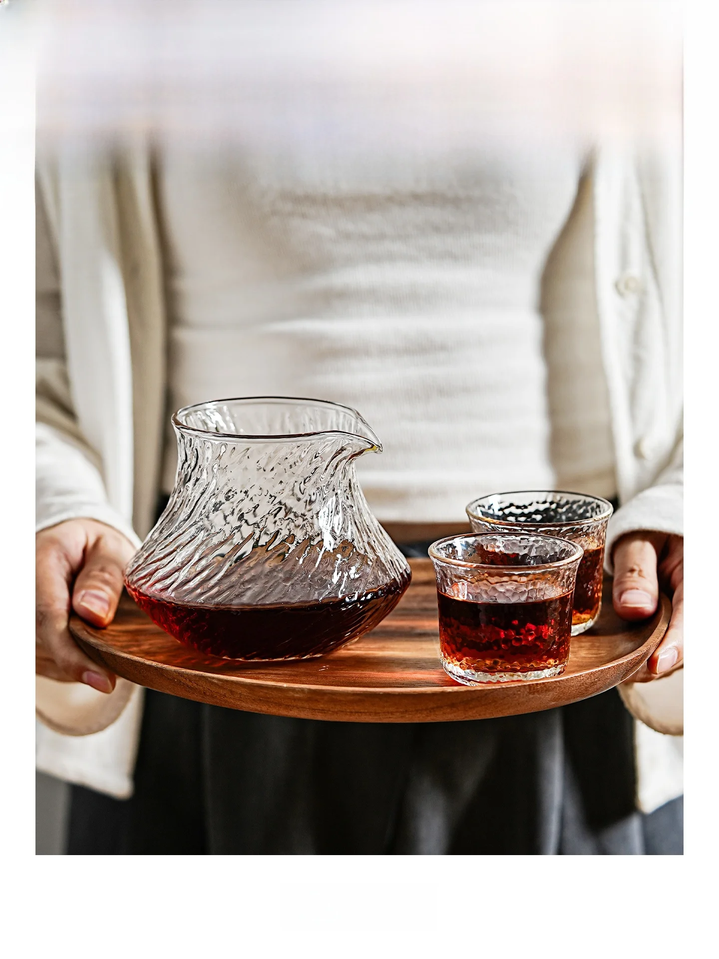 

Набор для кофе ручной работы: кофейник и чашки с японским рельефным узором, для дегустации, с подвесными ушками, для дома, Fair Cup