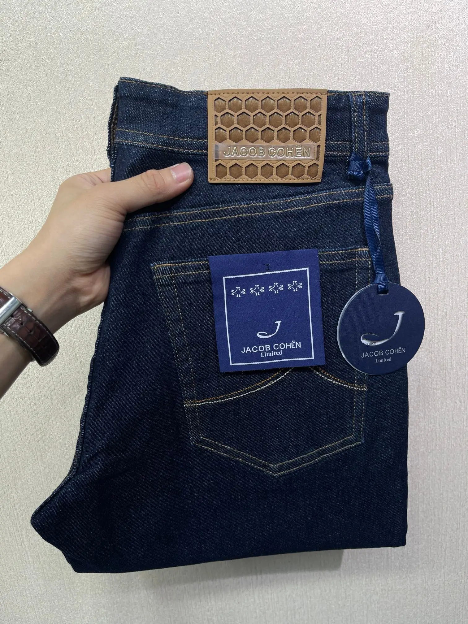 جينز BLSK CPRT للرجال من القطن السميك لخريف وشتاء 2025 سروال جديد غير رسمي دافئ أزرق مطرز مريح مستقيم مقاس كبير 30-40