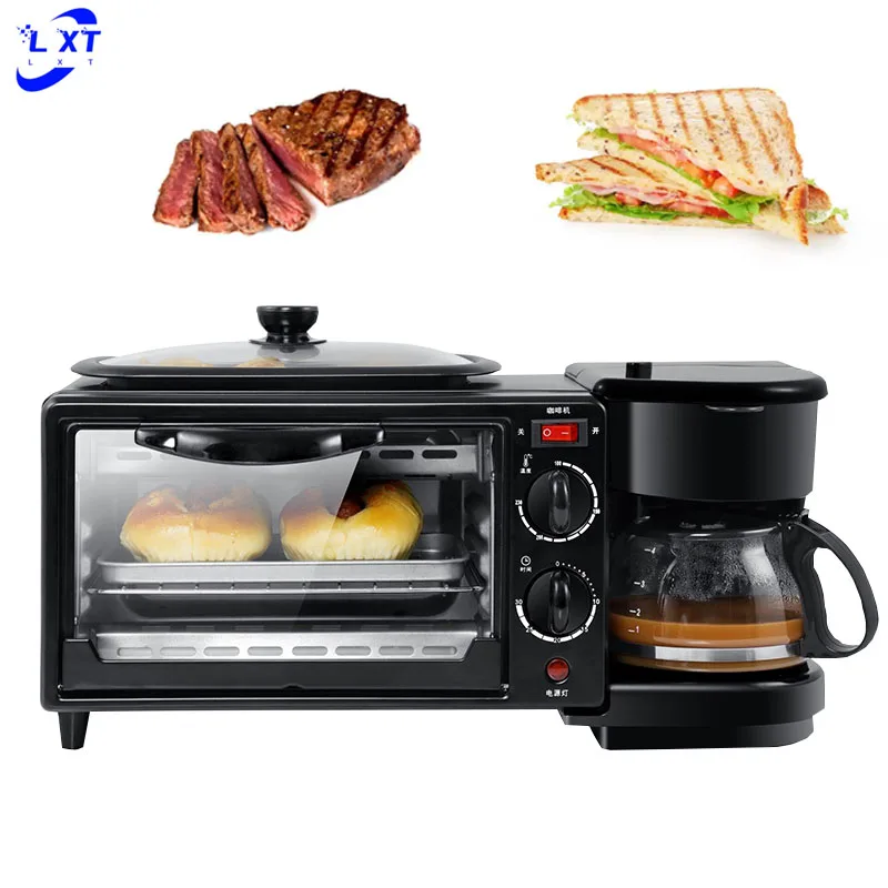 Three-in-One Multi-Function Stainless Steel Breakfast Machine Toaster Oven