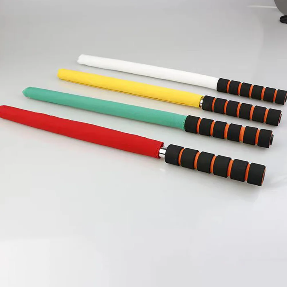 4 قطعة أعلام إشارة المباراة الحكم قضبان الفولاذ المقاوم للصدأ مقبض إسفنجي مقاوم للماء وخفيف الوزن ومتين لسباق كرة القدم #6