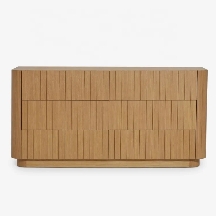 

* High Quality Bedroom Furniture French Contemporary Solid Oak Six Soft-close Drawers Dresser