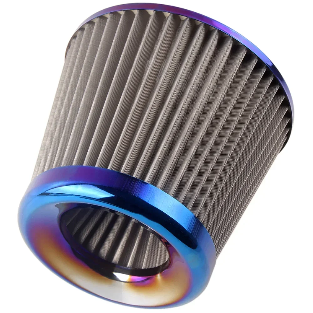 Universal Stainless Steel Auto Air Intake System High Flow Cone Cold Air Filter 60MM 65MM 70MM 75MM AF07