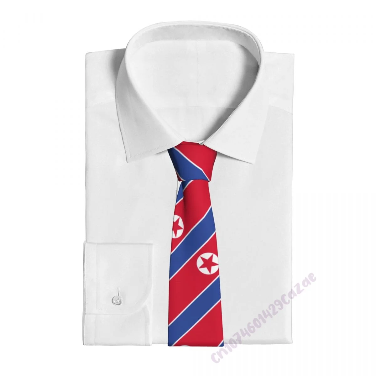 North Korea Flag Neck Ties For Men Women Casual Plaid Tie Suits Slim Wedding Party Necktie Gravatas For Gift Proud