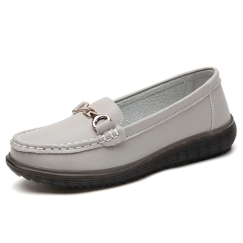 100% cowhide Women's Loafers Leather shoes casual sports shoes Fashion Lightness New large size Womens vulcanized shoes sneakers - Detail 1