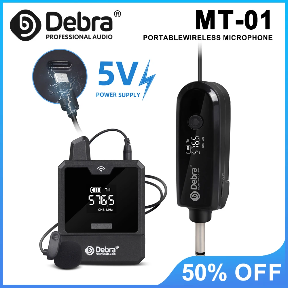 

Debra MT-102 UHF Wireless Speaker Microphone, Transmitter Receiver, 501~599mHz, for live broadcast, event planning, conference