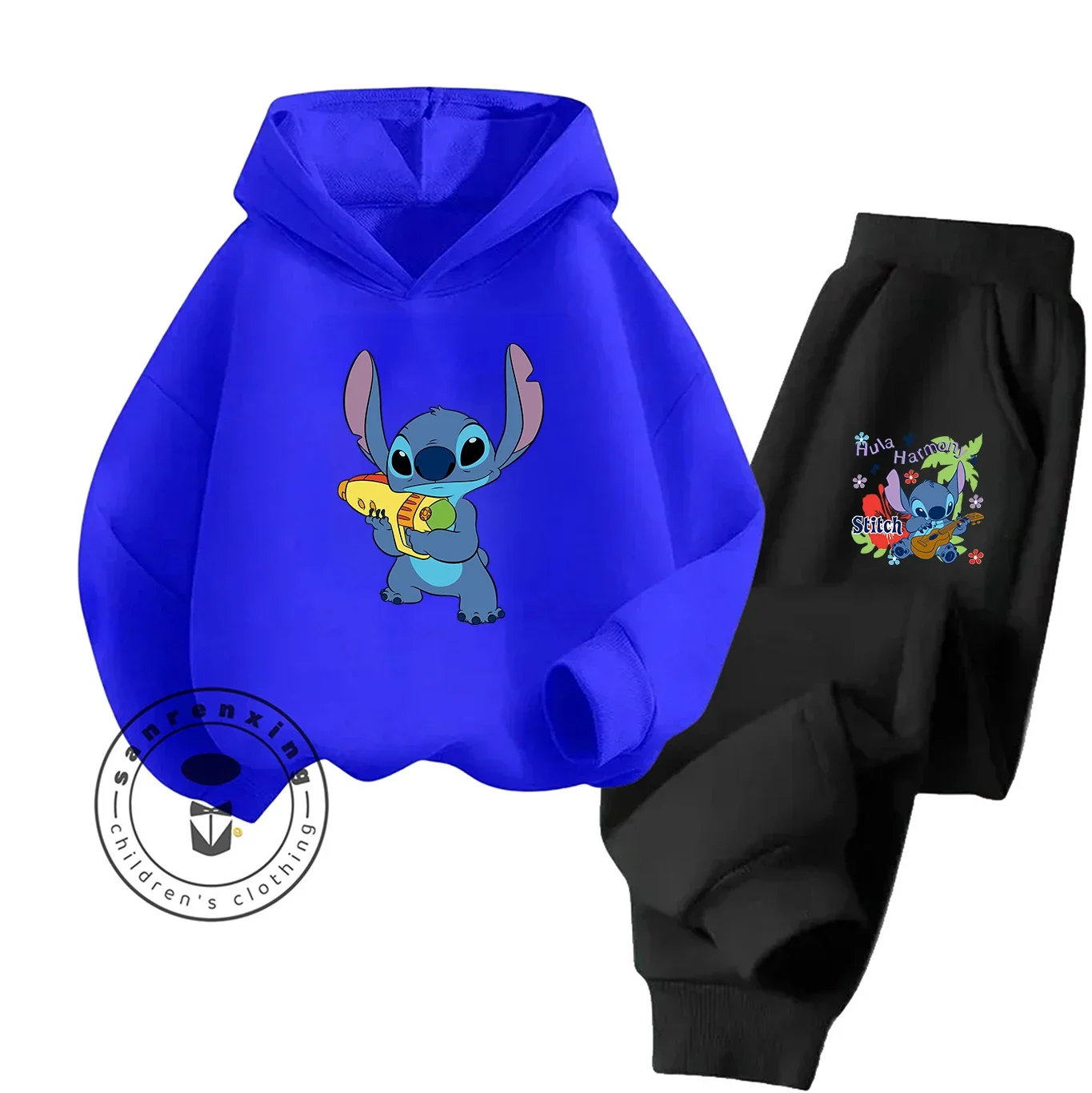 2025 حار بيع غرزة 2D الكرتون طباعة هوديي مجموعة موضة جديدة عادية الخريف الشتاء للأطفال بنين بنات المراهقين