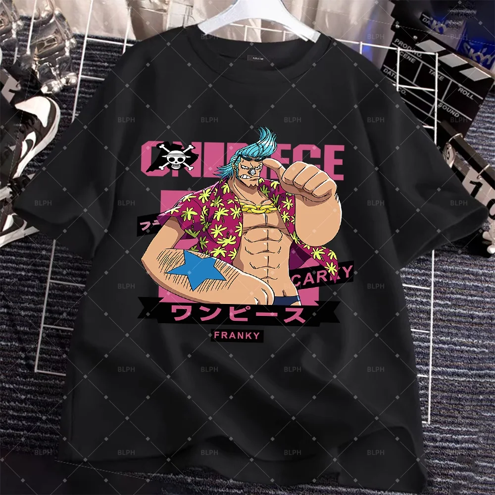 

Однотонные футболки с изображением Фрэнки из аниме One Piece, идеально подходящие для фанатов Монки Д. Луффи, стильные и удобные футболки с круглым вырезом для детей.
