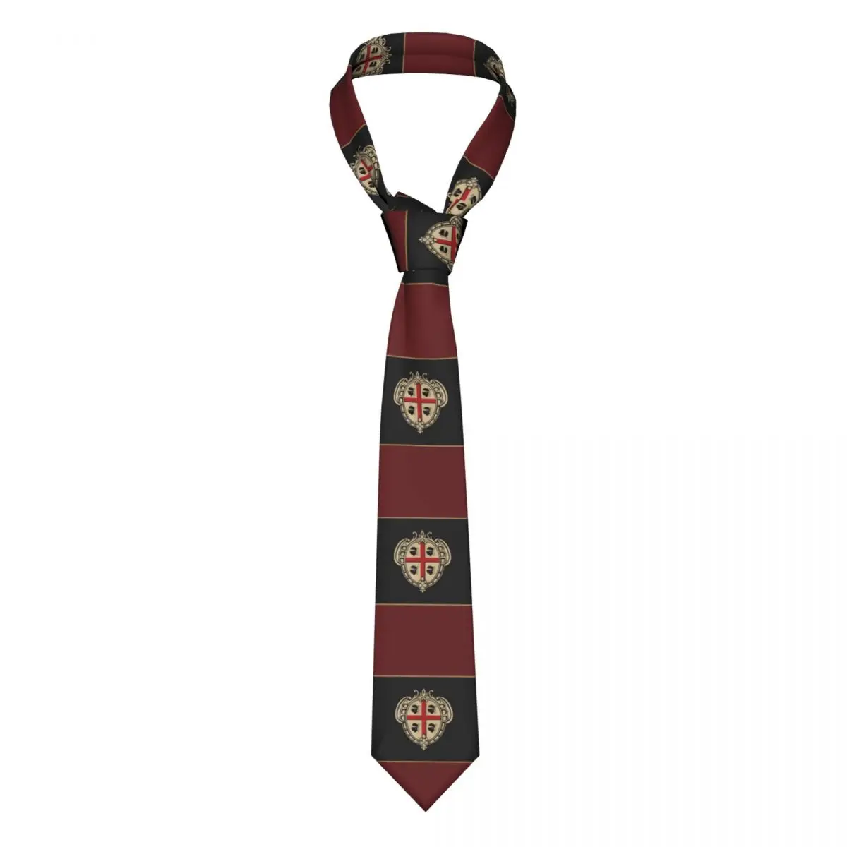 Italian Sardinia Coat Of Arms Vintage Artwork Neck Tie Men's Personalized Silk Italia Pride Sardegna Neckties for Party Cravat