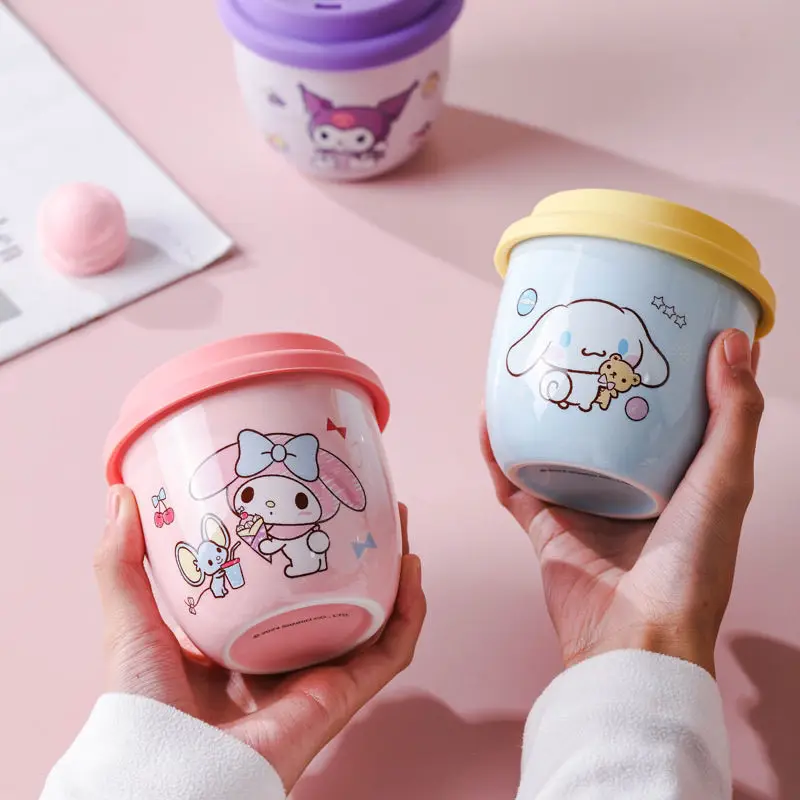 

Hello Kitty Anime Kawaii MINISO Ins Sanrio Water Mug Cute Kuromi Cinnamoroll Ceramic Milk Cup Birthday Gift Home Gifts Toys